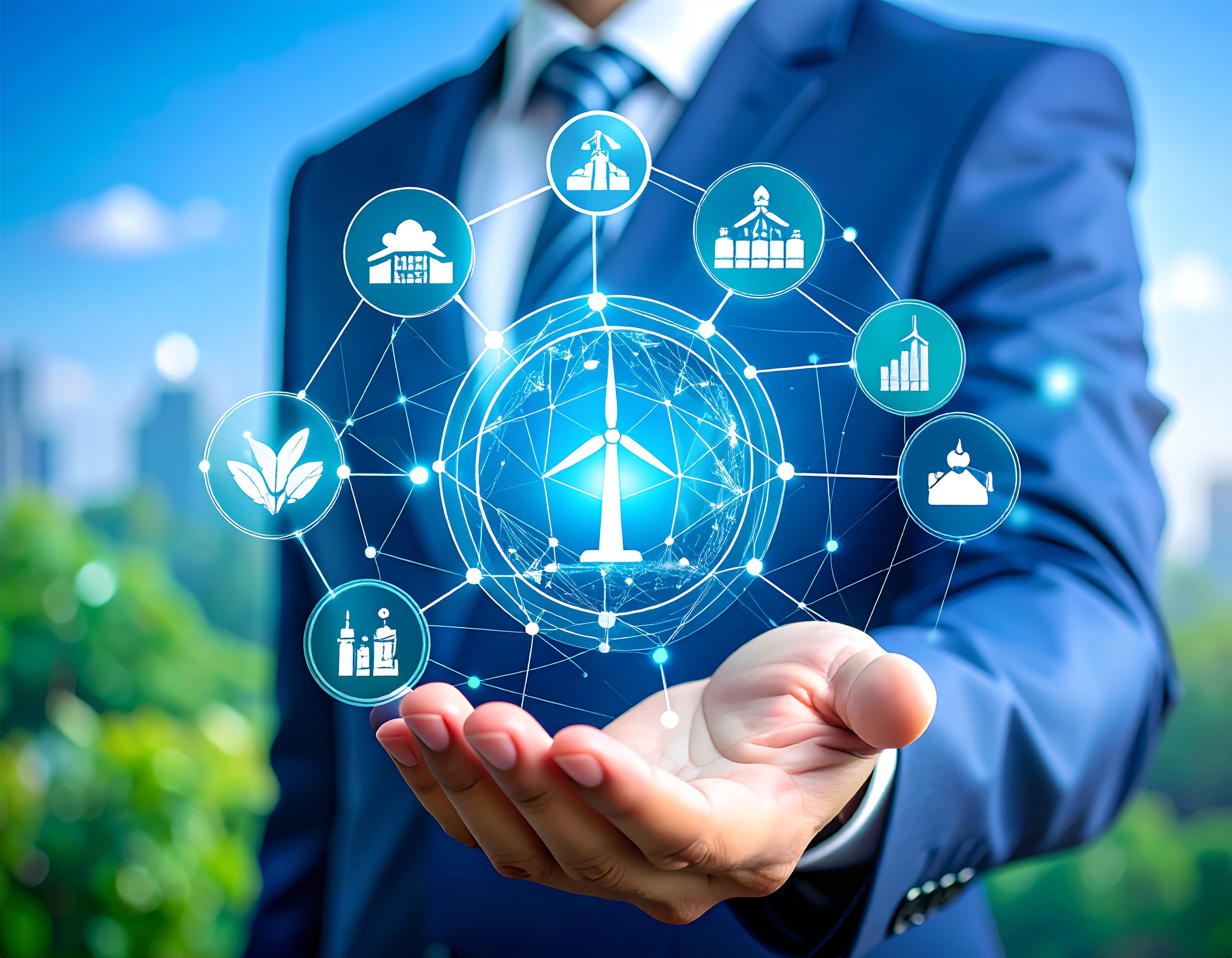 Diagram of sustainable practices or green technology